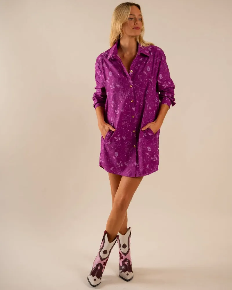 Preslie Poplin Shirt Dress All Over Western