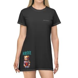 Princess Grace Cute Survival-Themed T-Shirt Dress for Casual Wear