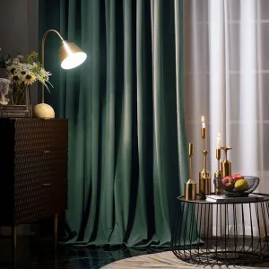 Rémy Luxury Modern Herring Designer Velvet Curtains - Green