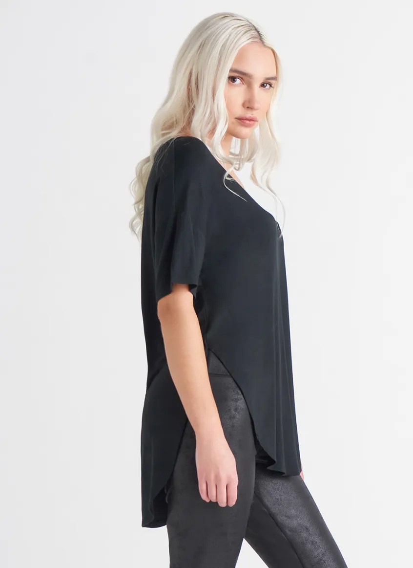 Rounded Hem Tee - Black