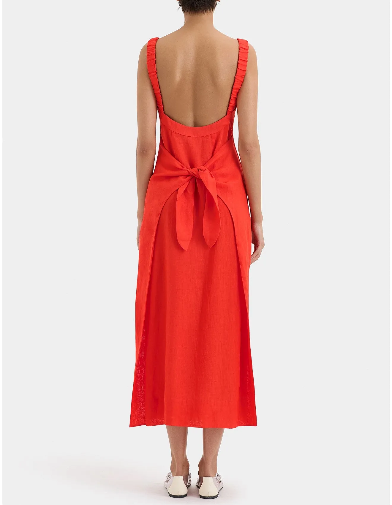 Sir Rosalia Open Back Dress in Tangerine