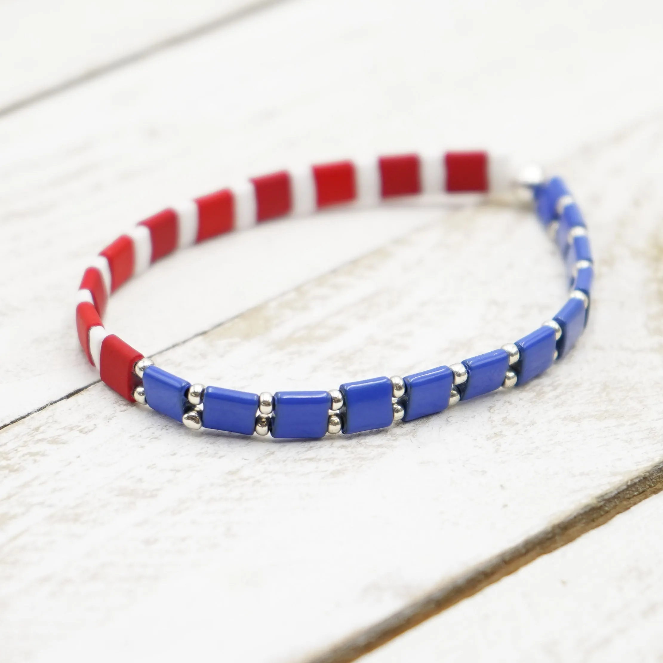 STARS & STRIPES - Tila Bead Bracelet Stack