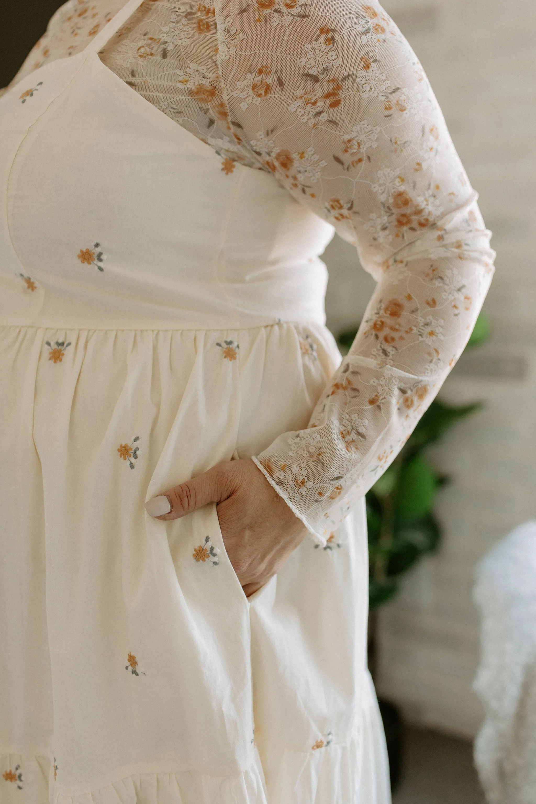 The Marigold Embroidered Overall Dress - PLUS