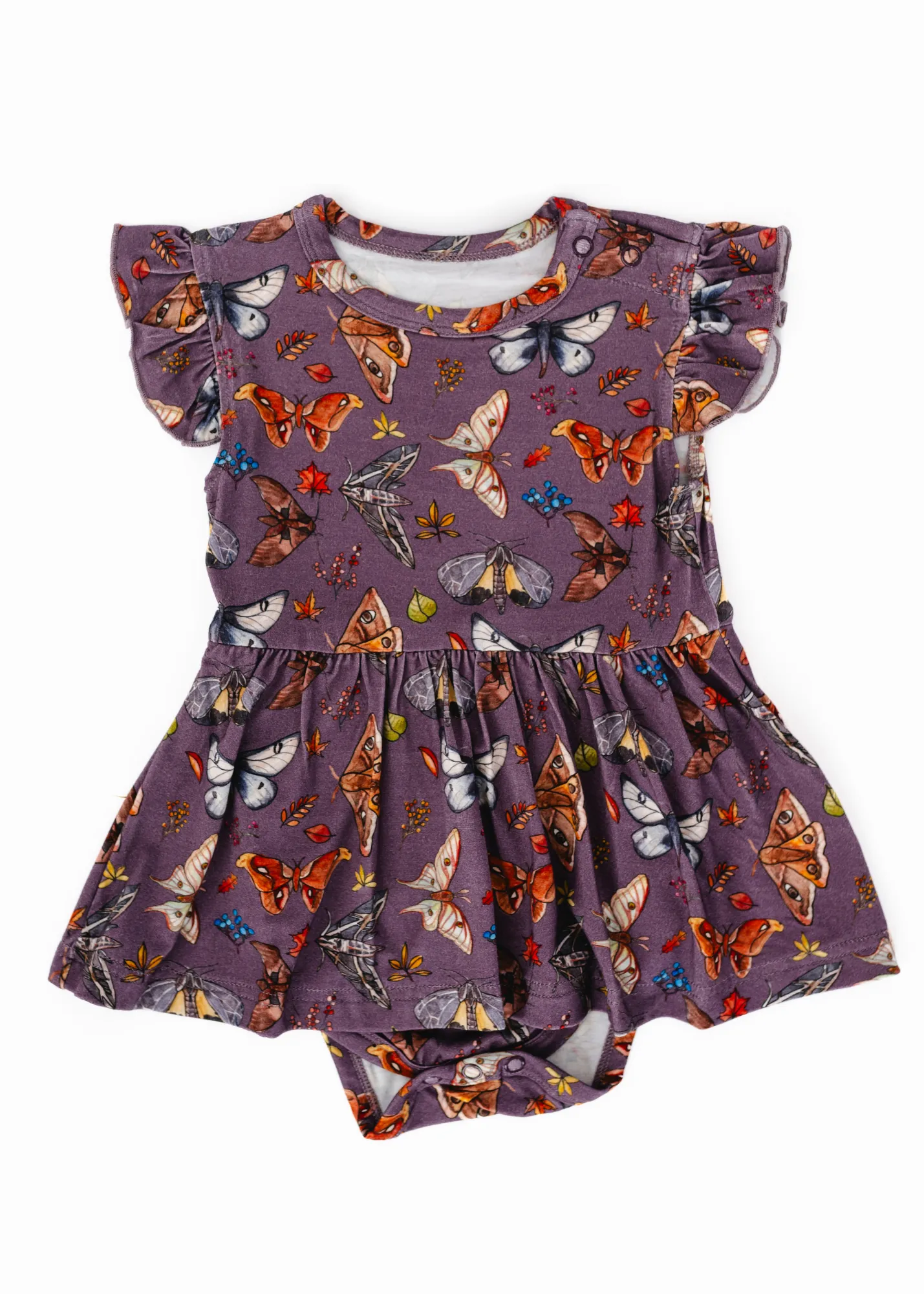 The Moths Plum Flutter Baby Dress