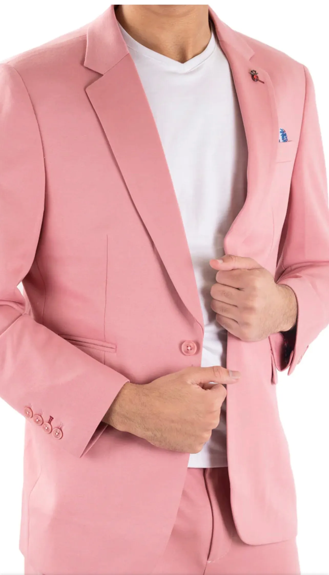 Tr Premium Dusty Pink Slim Fit Knit Blazer