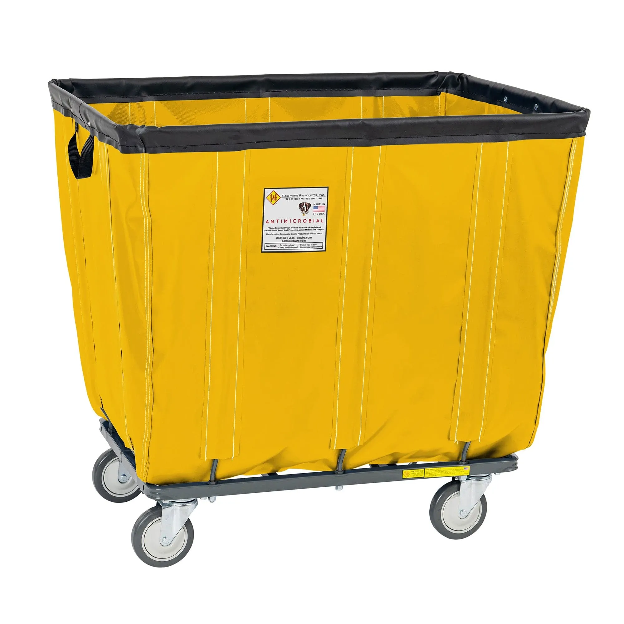 Vinyl Basket Truck with Antimicrobial Liner - 6 Bushel - Knocked Down