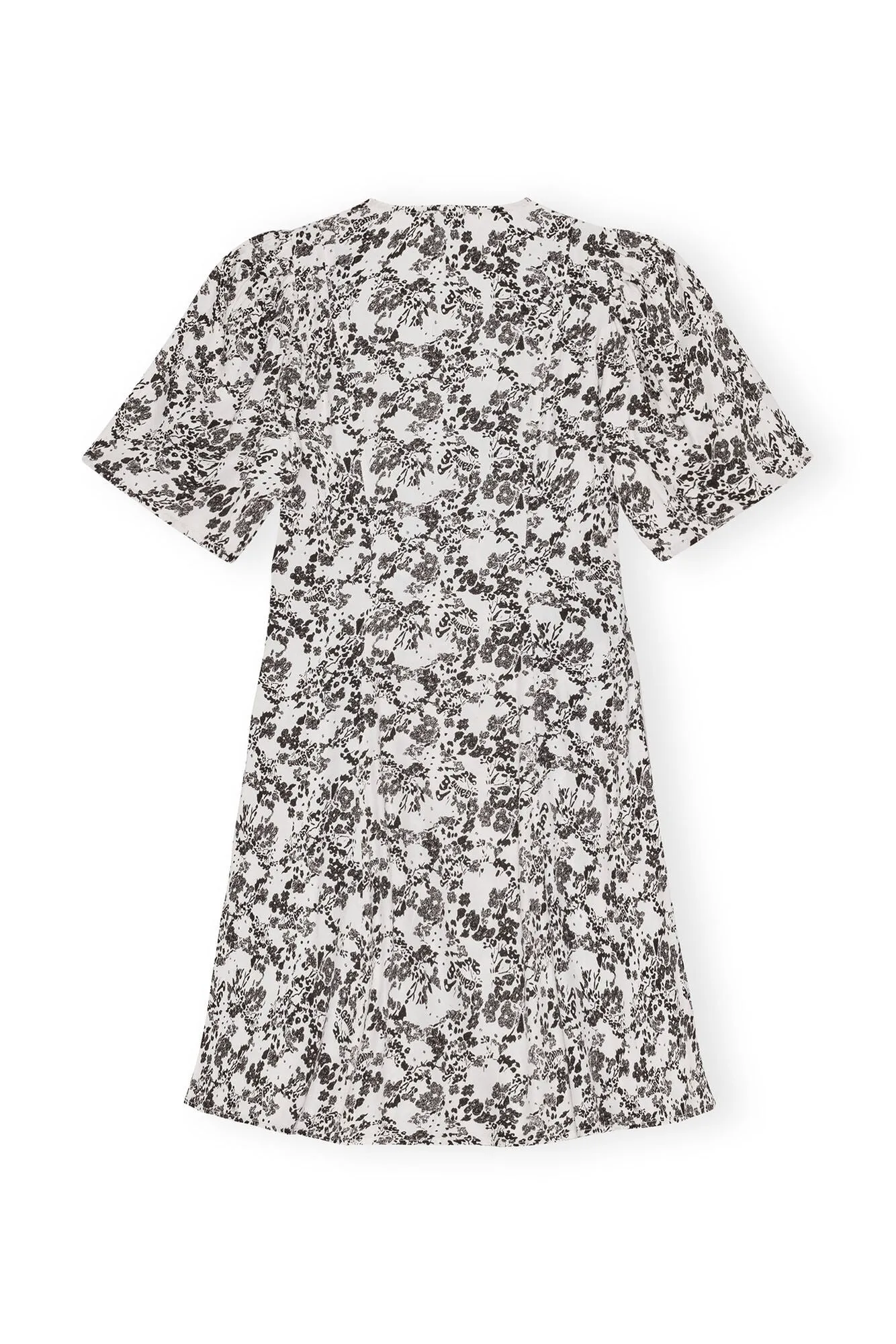 Viscose Twill Wrap Mini Dress | Egret Print