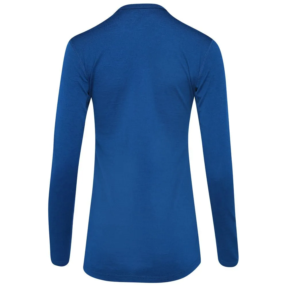 Womens Merino 180 Long Sleeve Crew (Blue)