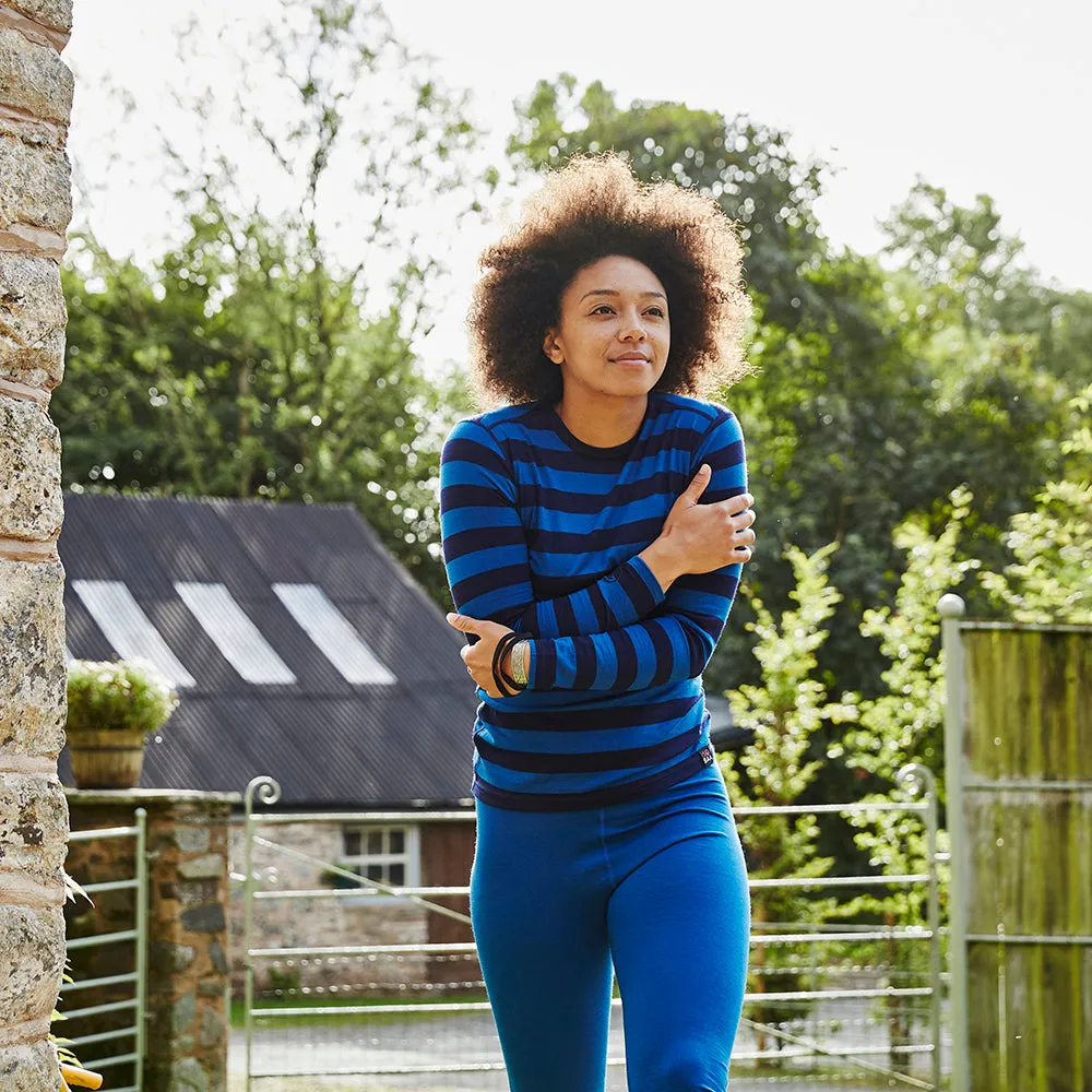 Womens Merino 180 Long Sleeve Crew (Navy/Blue)