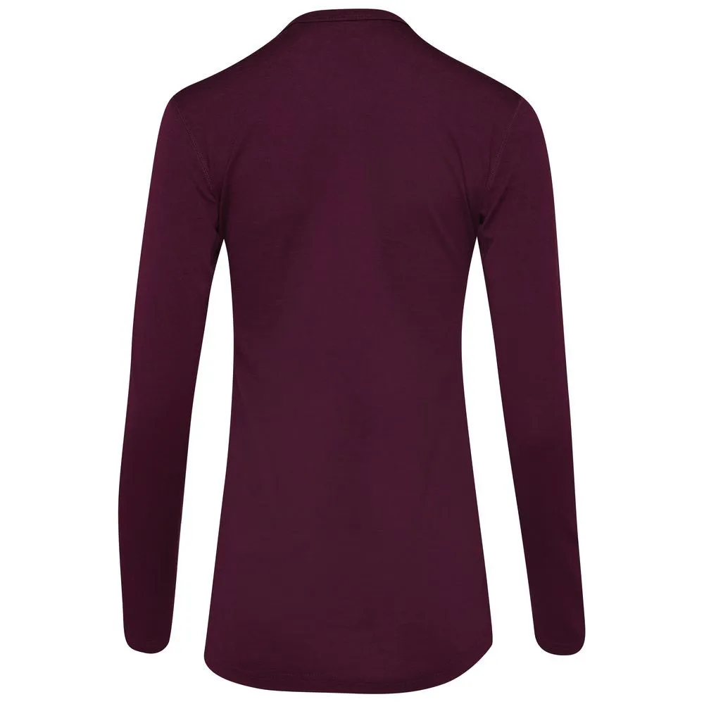 Womens Merino 180 Long Sleeve Crew (Wine)