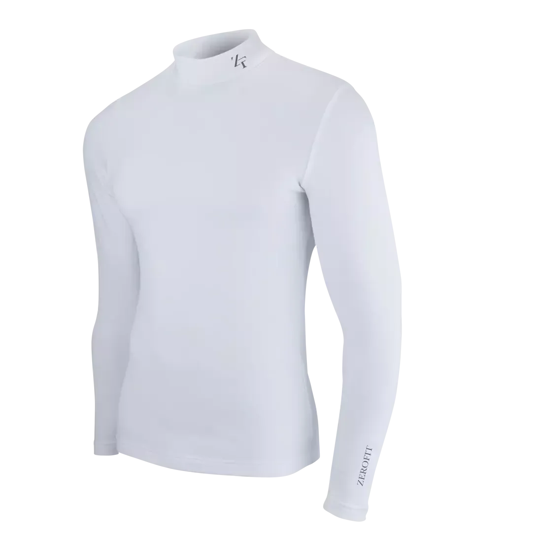 ZEROFIT Heatrub Ultimate - Long Sleeve WHITE Base Layer With Compression And Quick Dry Properties - Unisex