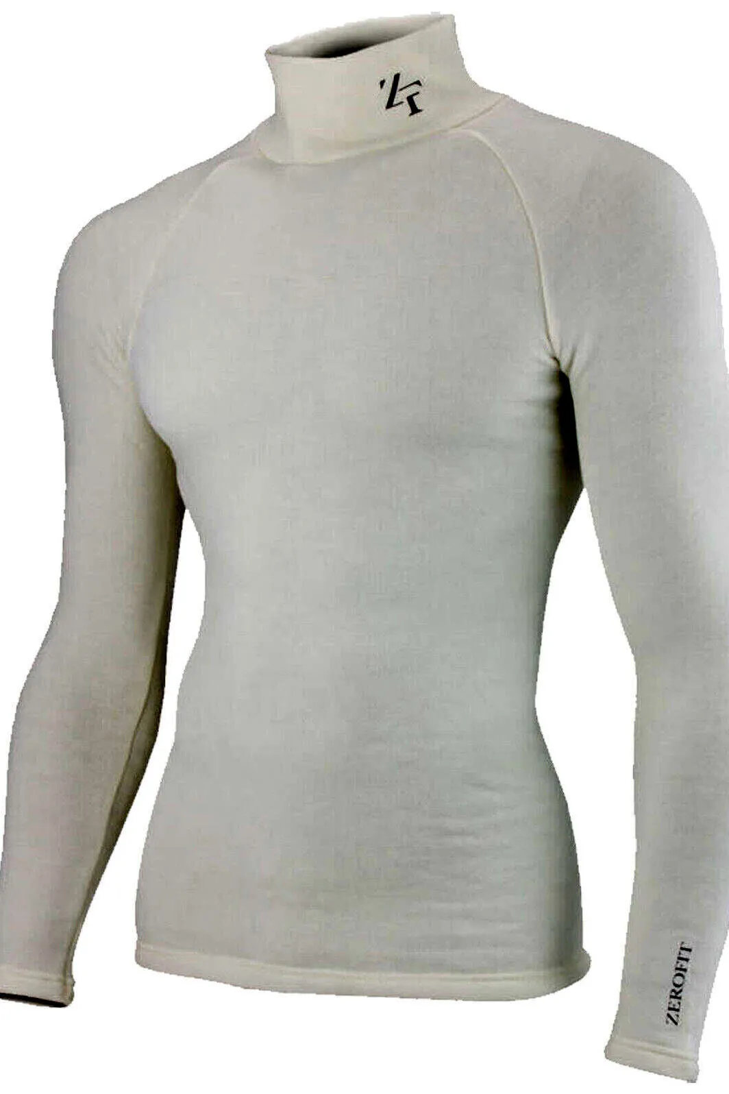 ZEROFIT Heatrub Ultimate - Long Sleeve WHITE Base Layer With Compression And Quick Dry Properties - Unisex